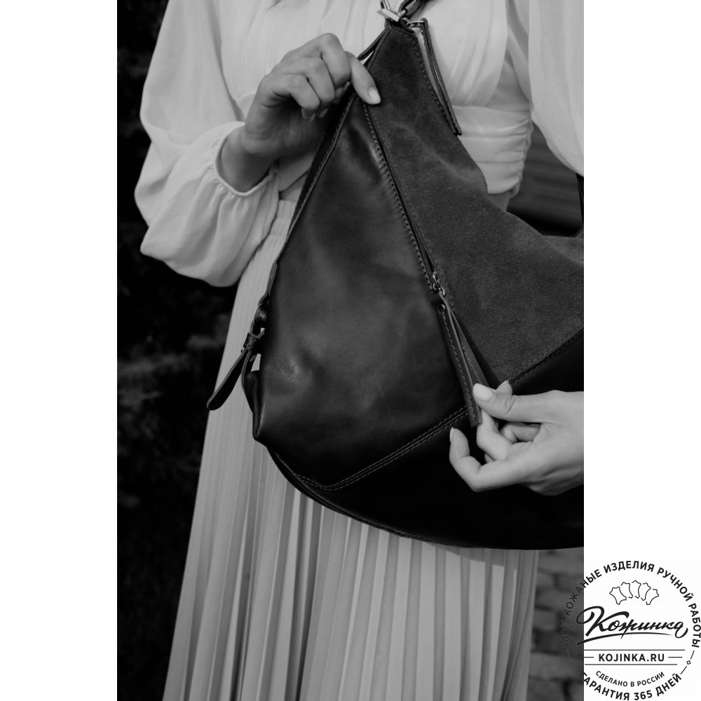 Женская кожаная сумка "Эмилия" (синяя)